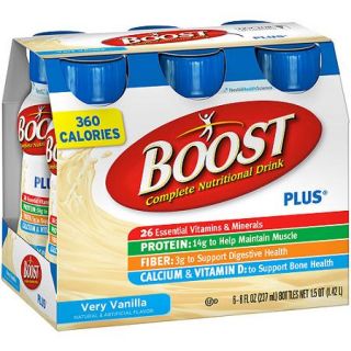 Boost PLUS Very Vanilla Complete Nutritional Drinks, 8 fl oz, 6 count