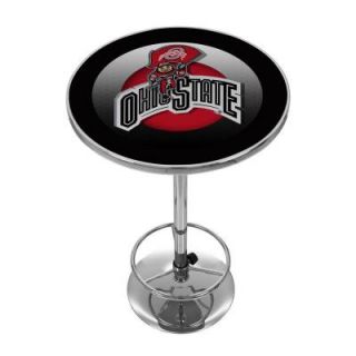Trademark Ohio State Rushing Brutus 42 in. H Pub Table in Chrome OSU2000 HC