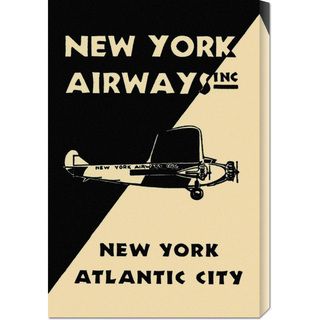 Big Canvas Co. Retro Travel New York Airways Inc Stretched Canvas
