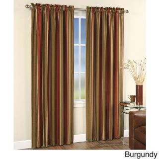 Faux Silk Stripe Rod Pocket 84 inch Curtain Panel Pair