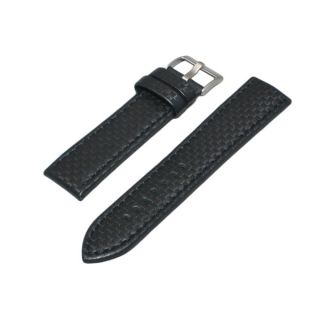 Hadley Roma Carbon Fiber Style Genuine Leather Watch Strap   16149866
