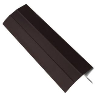Construction Metals 3 in. x 1 in. x 3/4 in. x 1/4 in. x 10 ft. Galvanized Dark Brown Style 'D' Roof Edge Flashing SDBRW