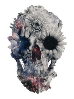 Ali Gulecs "Floral Skull 2" Adhesive Print by Walls Need Love