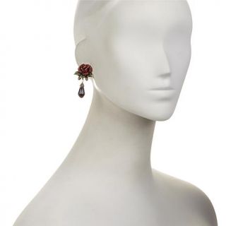 Heidi Daus "Red Queen" Beaded Crystal Drop Earrings   8010782