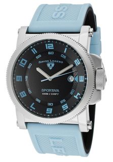 Sportiva Light Blue and Black Silicone Black Dial