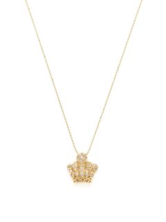 Gold & Diamond Crown Pendant Necklace by Sydney Evan