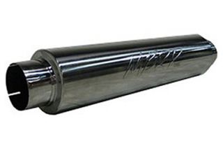 MBRP GP190425   Round Chambered Muffler   409 Stainless 2.5" inlet/dual outlet, 6" x 20" body, 30" overall Center Inlet/Dual Outlet   Performance Mufflers