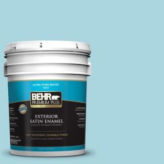 BEHR Premium Plus 5 gal. #520C 3 Rapture Blue Satin Enamel Exterior Paint 940005