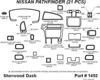2003, 2004 Nissan Pathfinder Wood Dash Kits   Sherwood Innovations 1492 N50   Sherwood Innovations Dash Kits