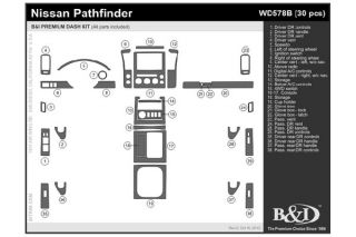 2005, 2006, 2007 Nissan Pathfinder Wood Dash Kits   B&I WD578B DCF   B&I Dash Kits